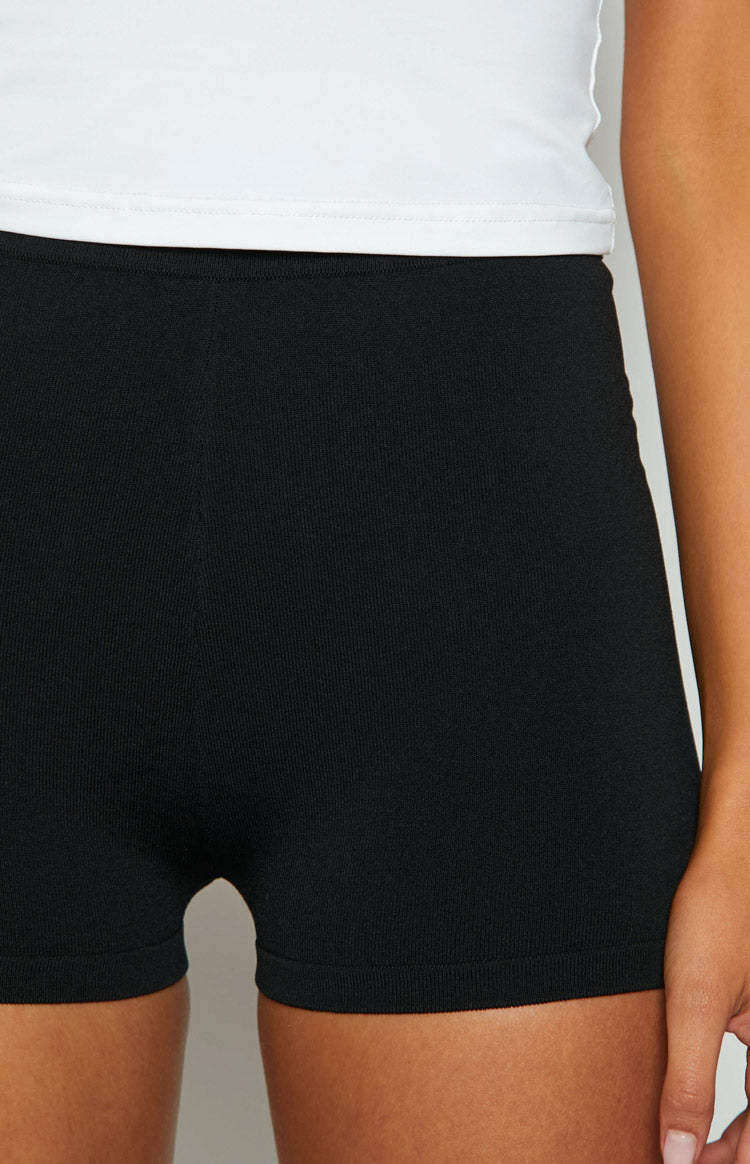 Francesca Black Knit Bike Shorts