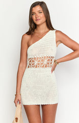 Gyanna Cream Crochet Mini Dress