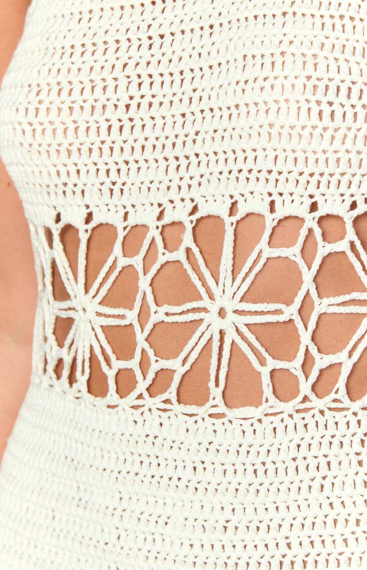 Gyanna Cream Crochet Mini Dress