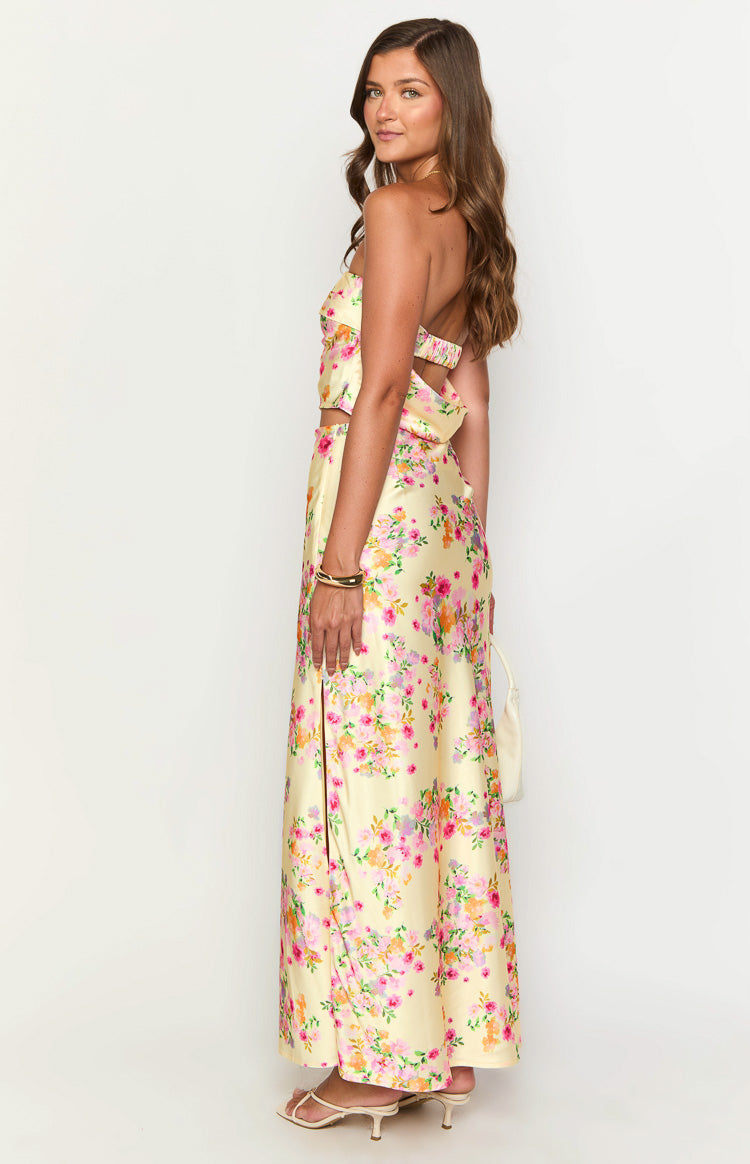 Genevieve Yellow Bloom Maxi Skirt