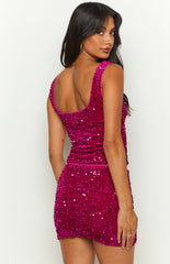 Glitz Magenta Sparkle Mini Skirt