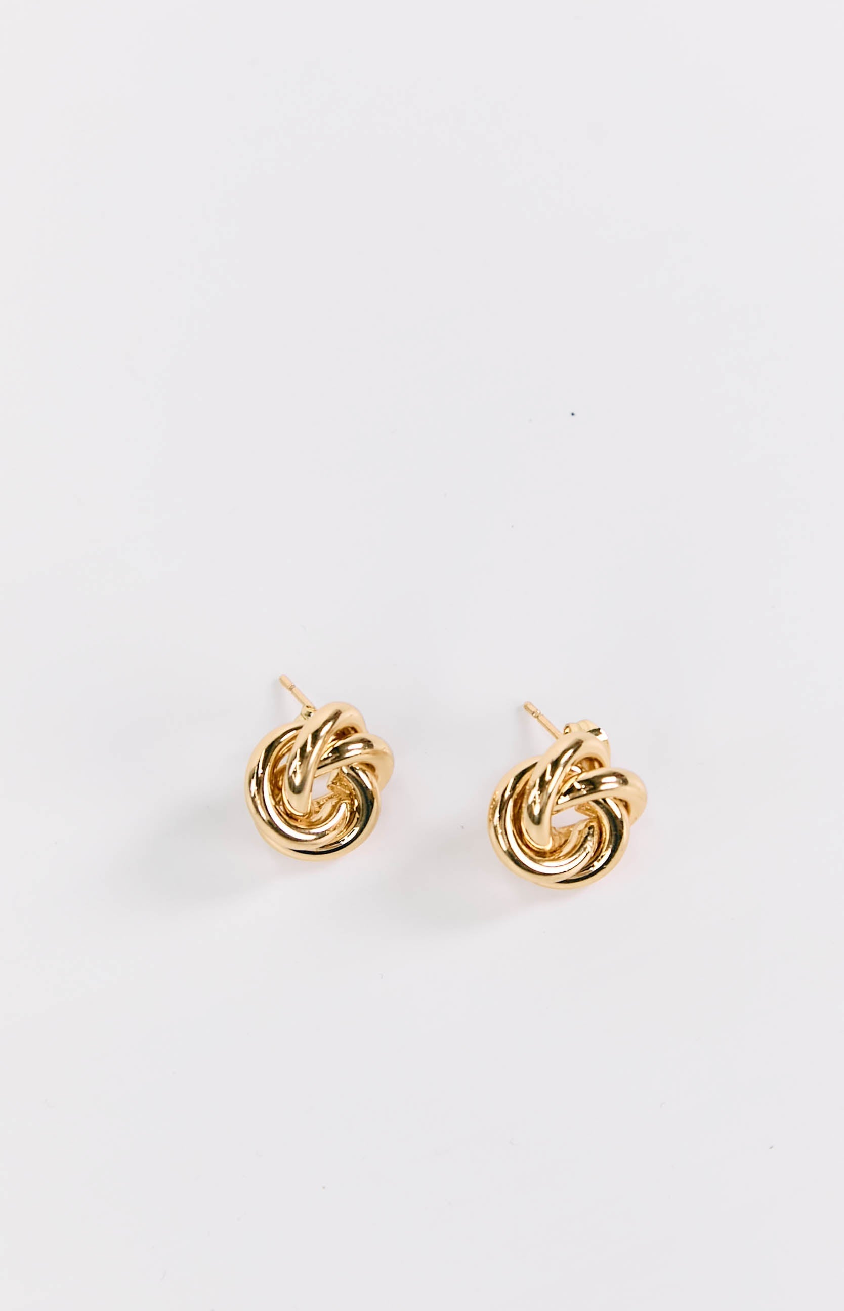 Gold Knot Stud Earrings