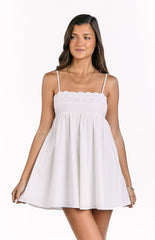Gracelyn White Eyelet Embroidered Mini Dress
