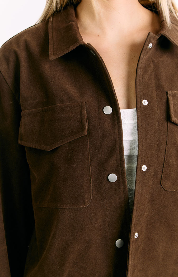 Hallie Suedette Chocolate Brown Jacket