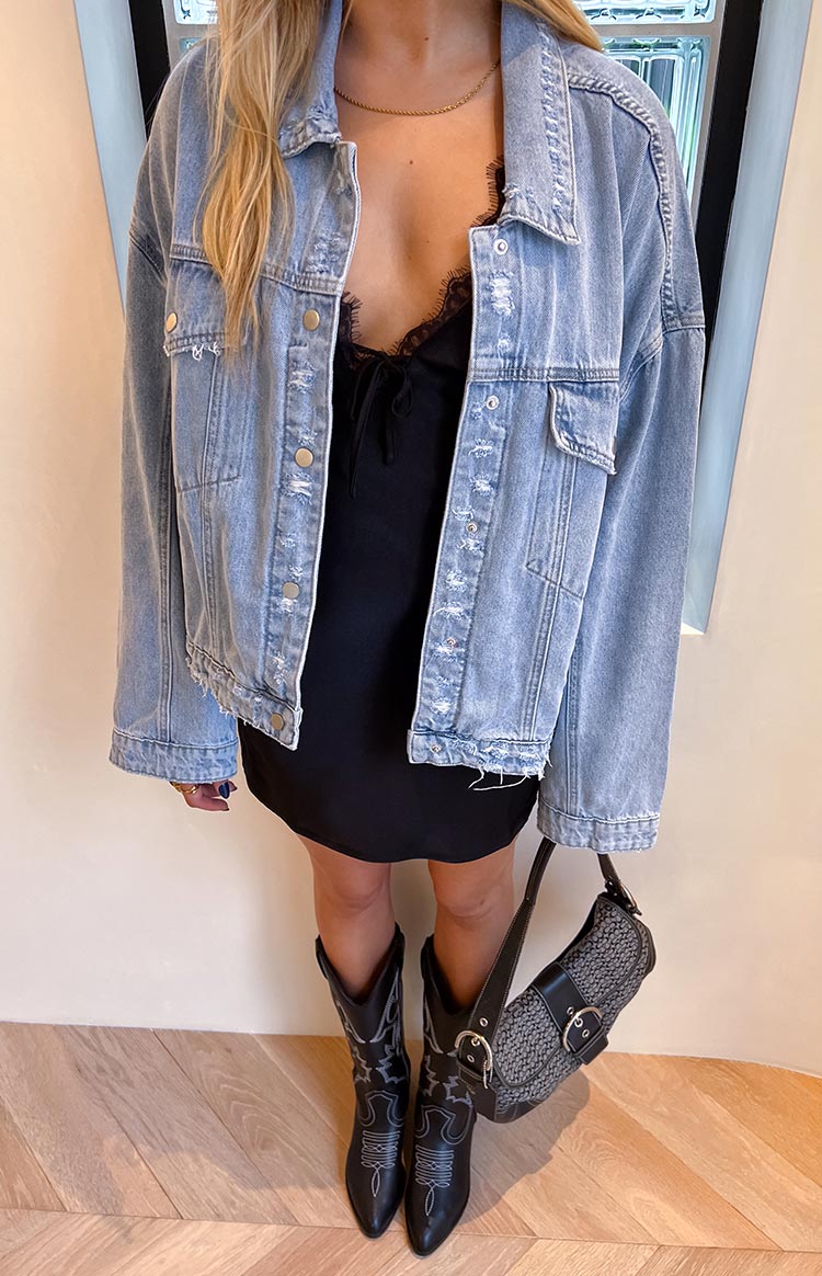 Hugo Light Wash Oversized Denim Jacket