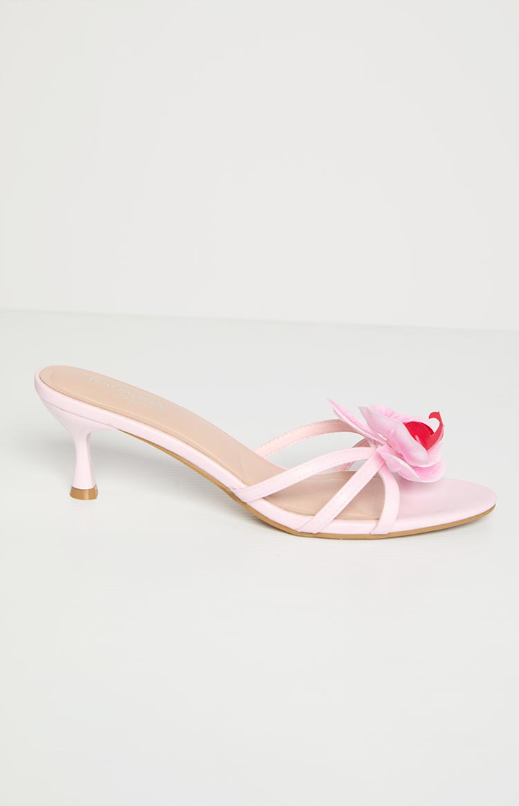 In Bloom Pink Floral Kitten Heels