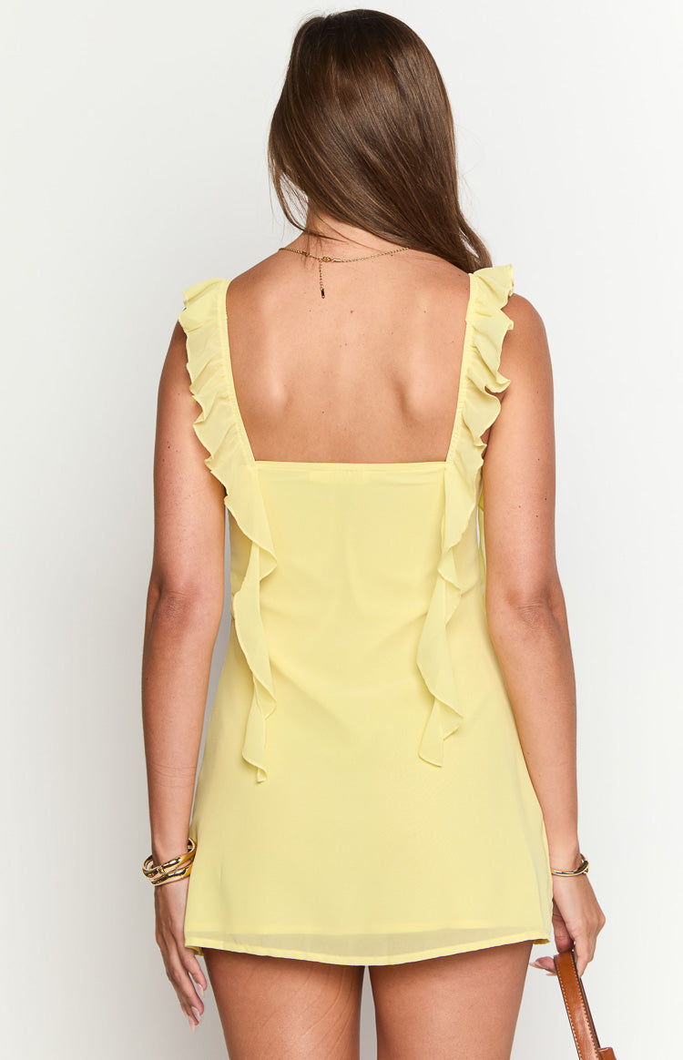 Joyce Yellow Chiffon Mini Dress