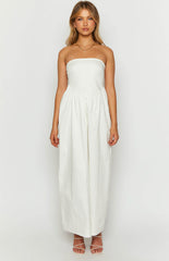 Jazlynn White Strapless Maxi Dress