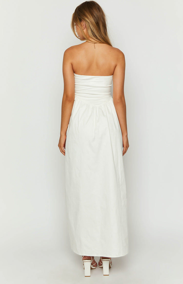 Jazlynn White Strapless Maxi Dress
