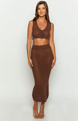 Jimmi Brown Knit Crop Top