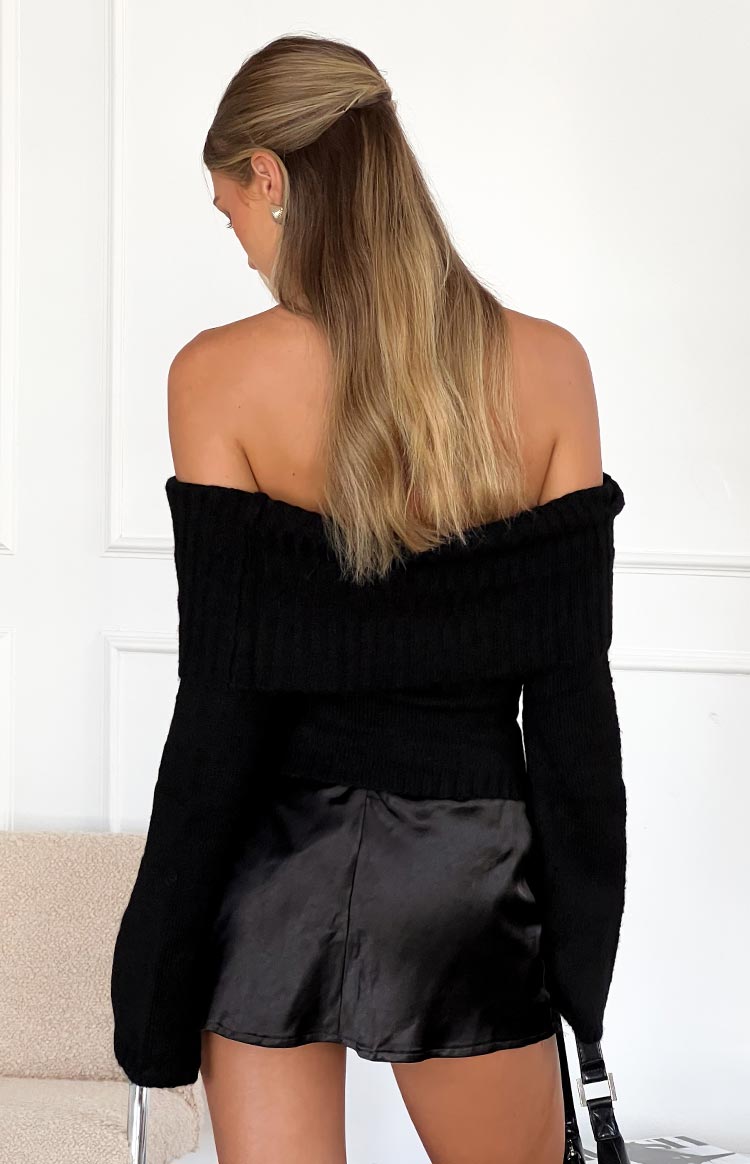 Joey Black Off Shoulder Sweater