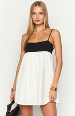 Karia White Contrast Mini Dress
