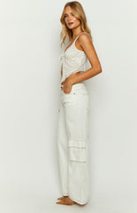 Kieran White Denim Cargo Pants