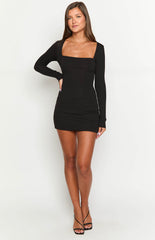 Kirby Black Long Sleeve Mini Dress