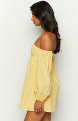 Koa Yellow Long Sleeve Mini Dress
