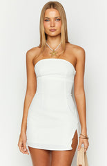 Lauren White Strapless Mini Dress