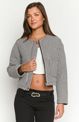 Lennie Black Gingham Quilted Jacket