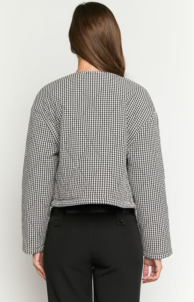 Lennie Black Gingham Quilted Jacket