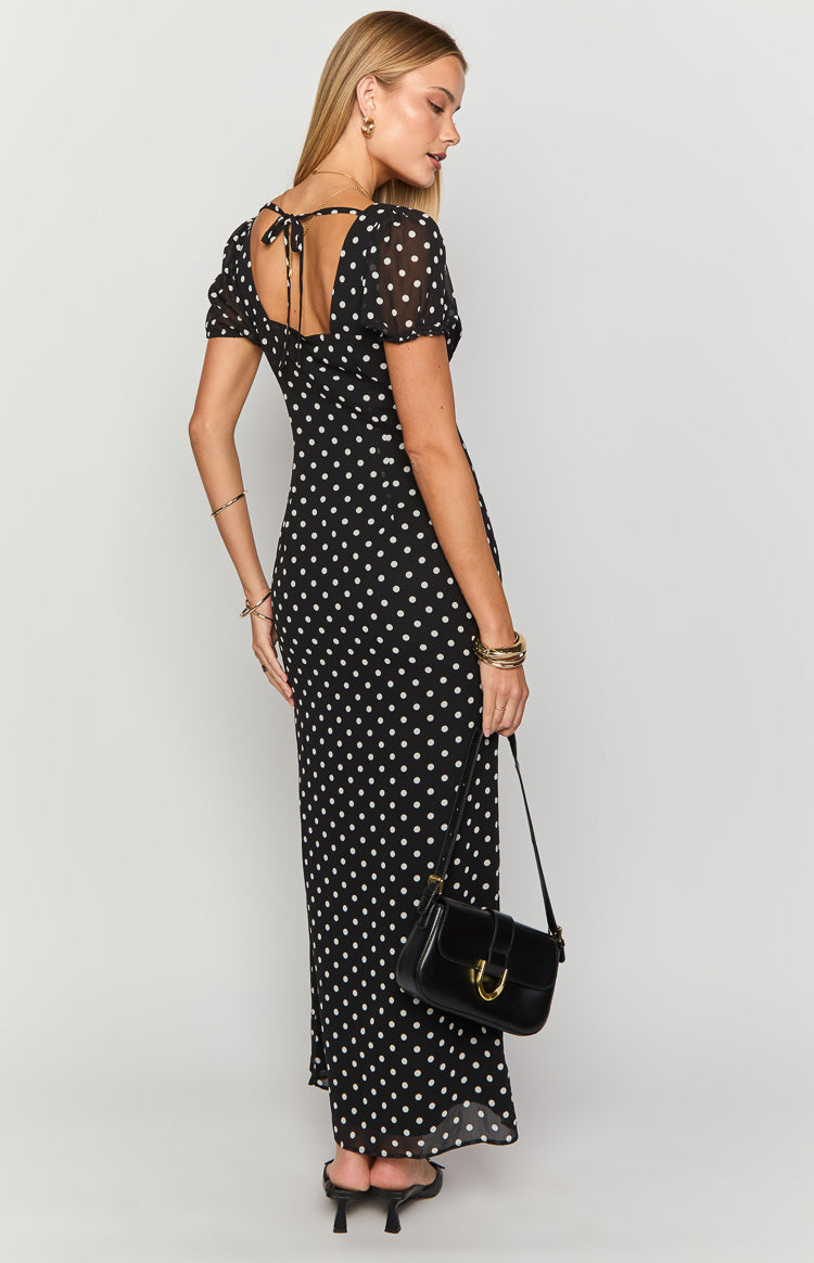 Lovella Black Polka Dot Maxi Dress