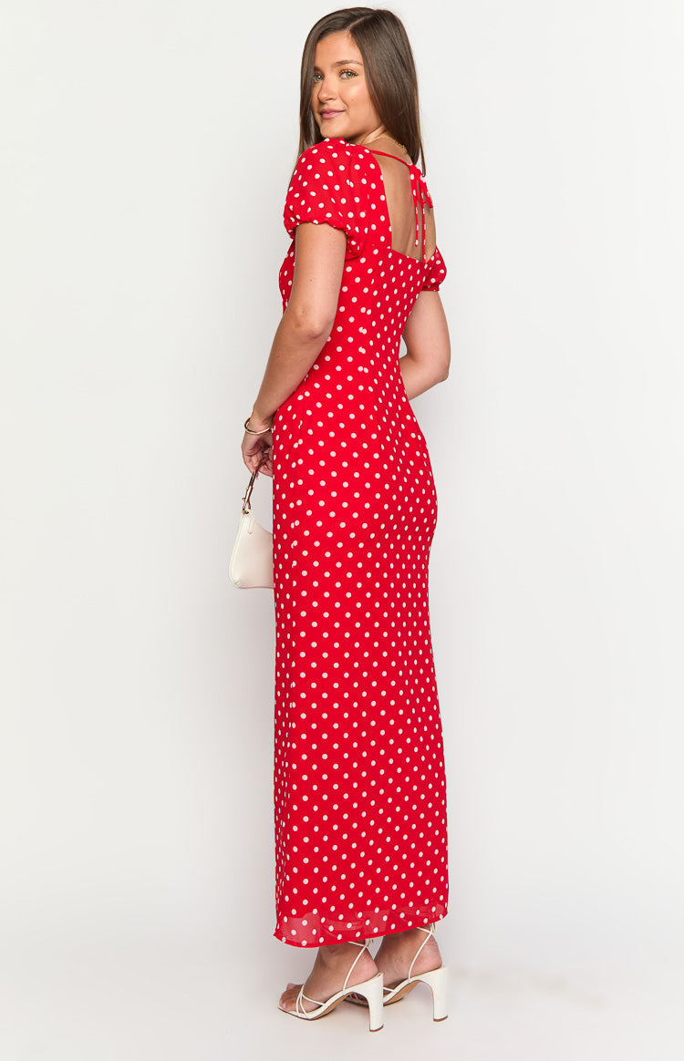 Lovella Red Polka Dot Maxi Dress