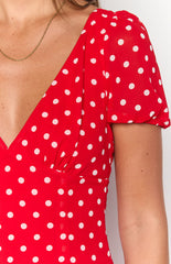 Lovella Red Polka Dot Maxi Dress