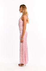 Lyanna Pink Sequin Maxi Dress