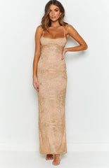Manhattan Slip Formal Dress Gold