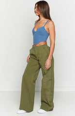 Millie Khaki Low Rise Cargo Trousers