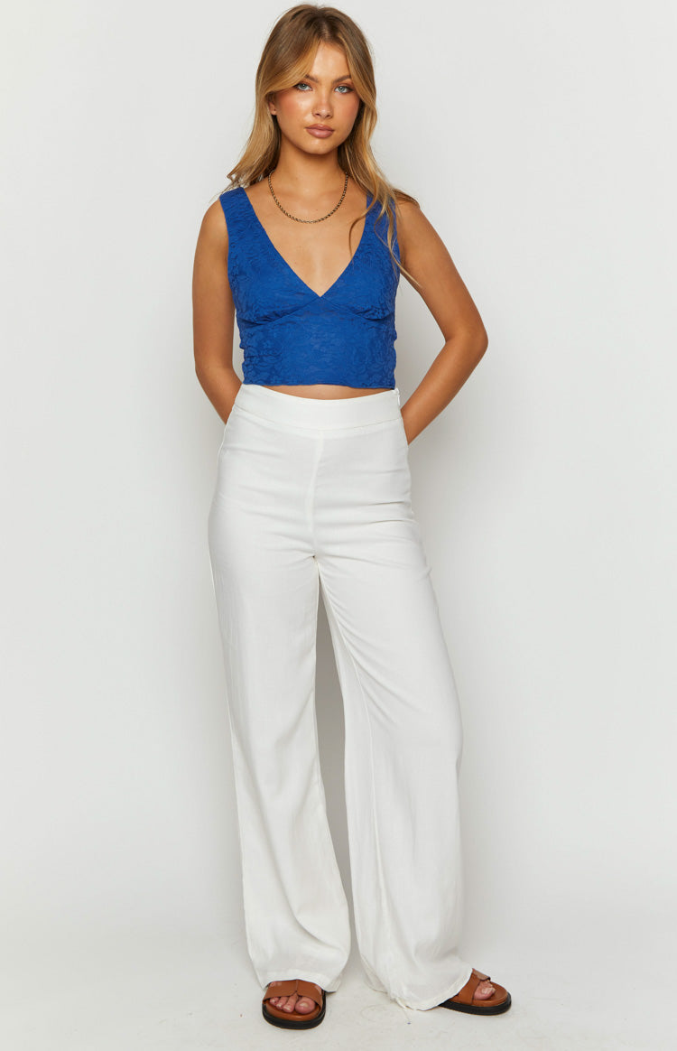 Mimosa Blue Lace Crop Top