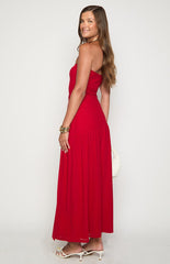 Morrigan Red Strapless Maxi Dress