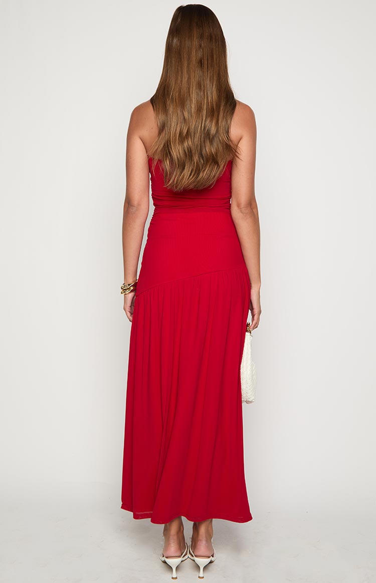 Morrigan Red Strapless Maxi Dress