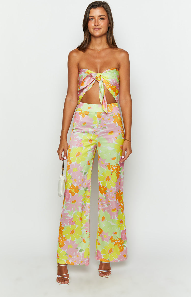 Mykonos Yellow Floral Scarf Top