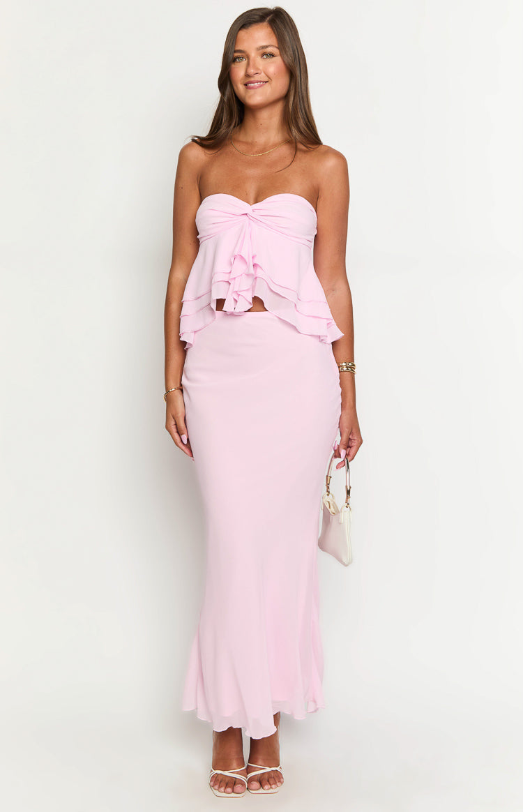 Myrna Pink Strapless Top