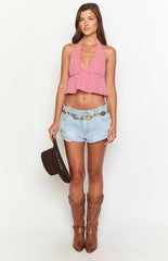 Opolo Red Gingham Crop Top