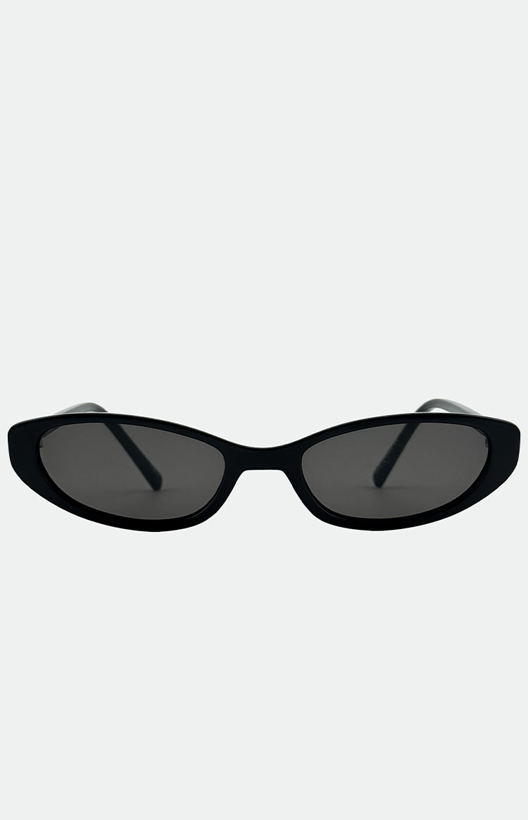 Otra Eyewear LULU Black Thin Cat Eye Sunglasses