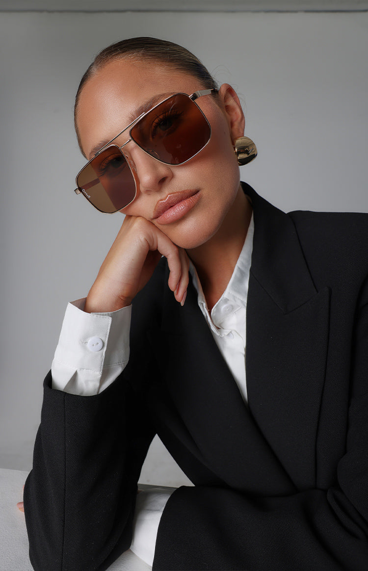 Otra Eyewear Sorrento Brown/Gold Aviator Sunglasses