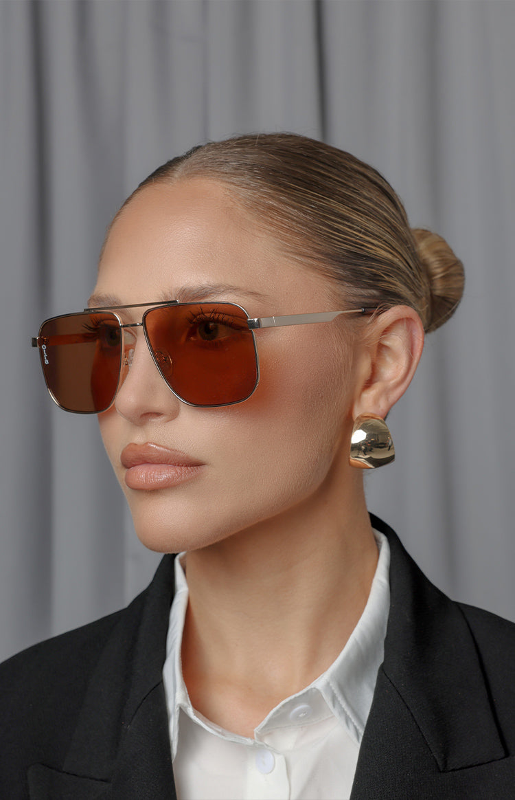 Otra Eyewear Sorrento Brown/Gold Aviator Sunglasses