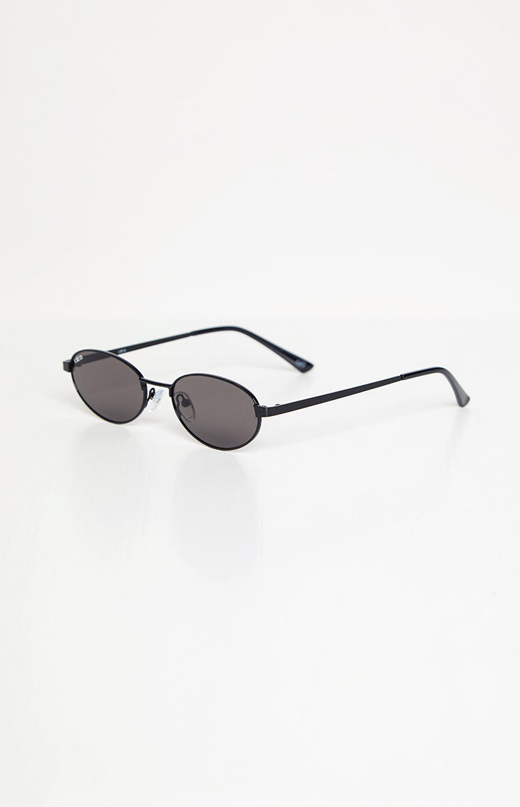 Otra Eyewear Rosie Black Oval Sunglasses