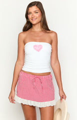 Ottilie Red Gingham Mini Skirt