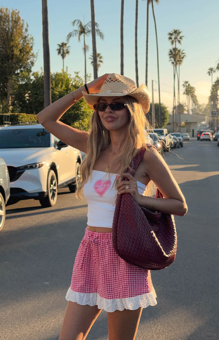 Ottilie Red Gingham Mini Skirt