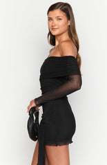 Paige Black Off The Shoulder Mini Dress