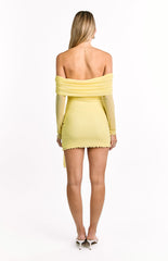 Paige Yellow Off The Shoulder Mini Dress