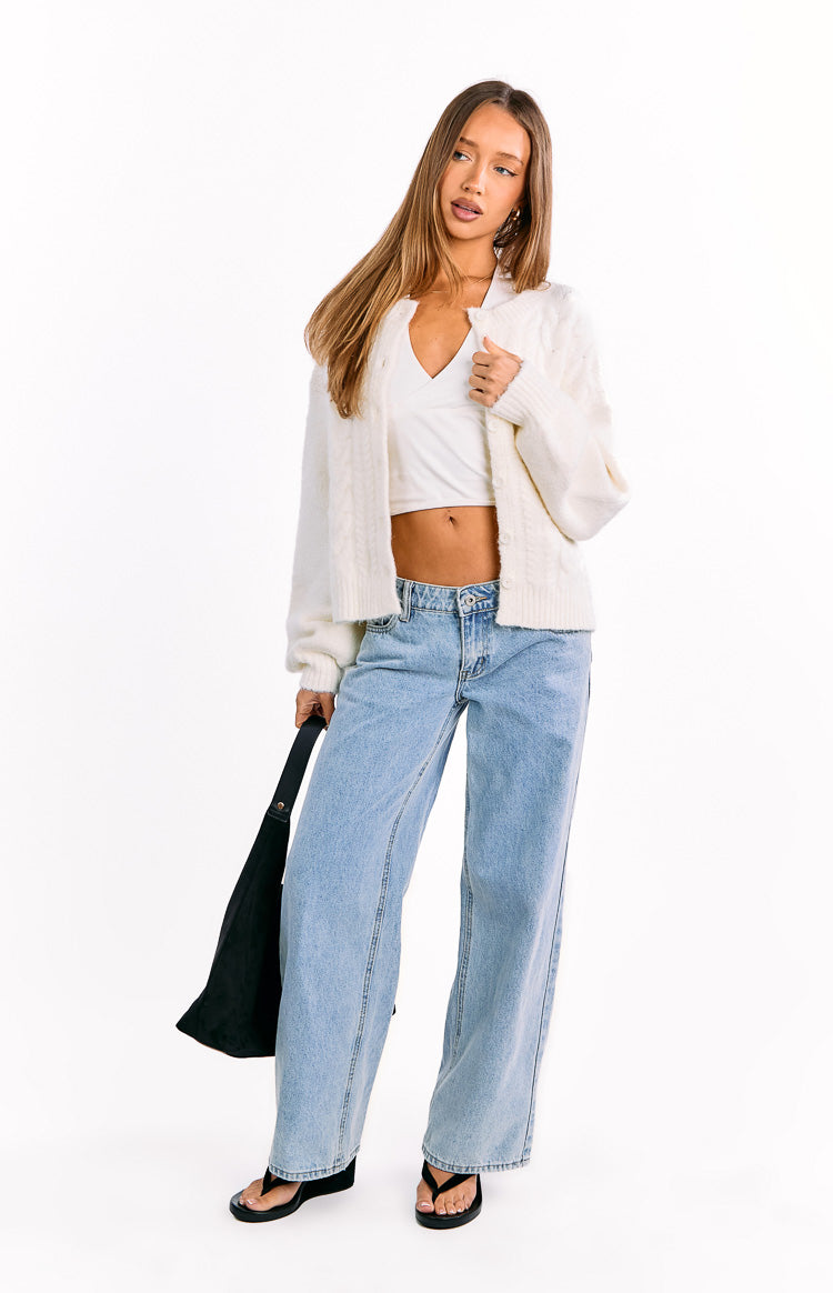 Percy Cream Cable Knit Cardigan