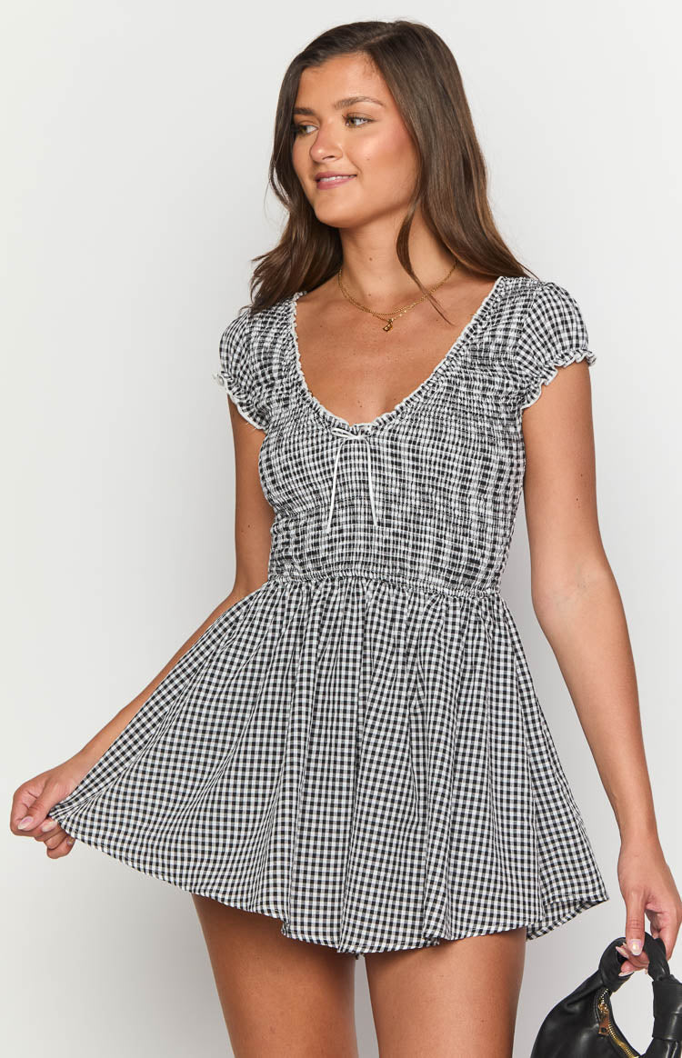 Raldo Black Gingham Playsuit