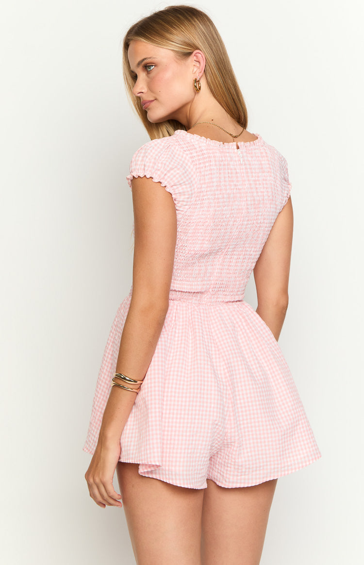 Raldo Pink Gingham Playsuit