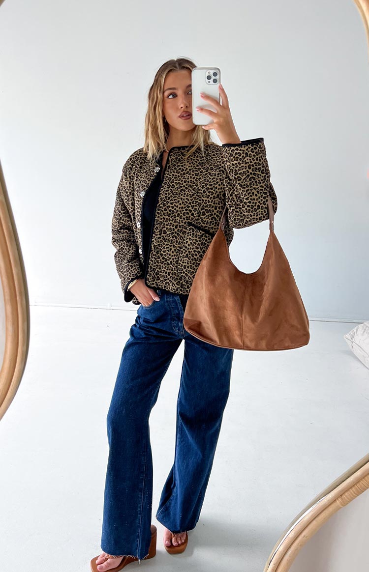 Robbie Leopard Print Quilted Jacket