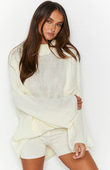 SNDYS Seeker White Knit Top