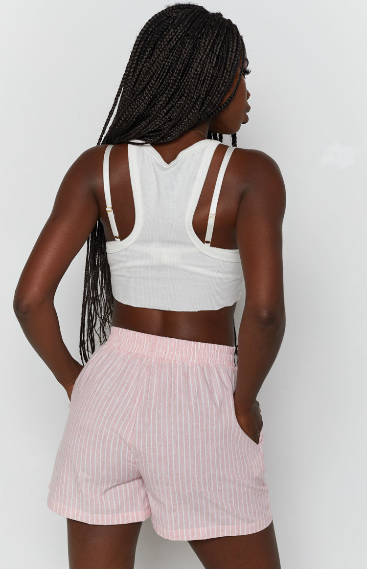 The Sarah Shorts Pink Pinstripe