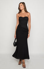 Scotti Black Strapless Corset Maxi Dress