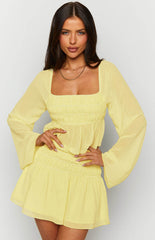 Sean Yellow Chiffon Mini Skirt